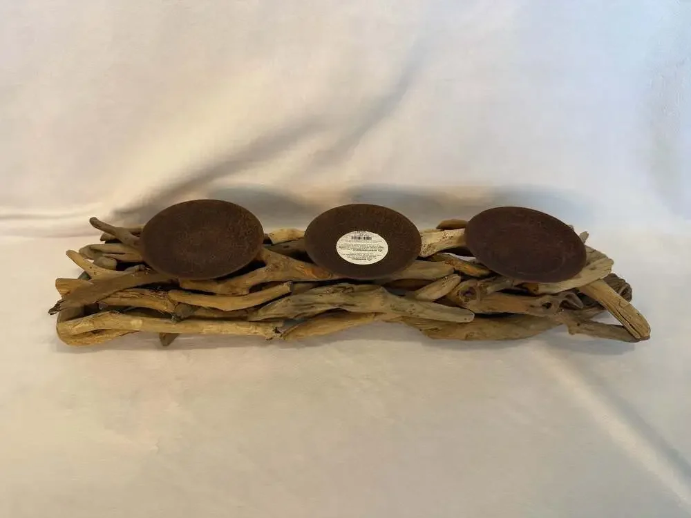 Pier 1 Imports Driftwood 3-Candle Holder Centerpiece Candelabra SKU 2888742